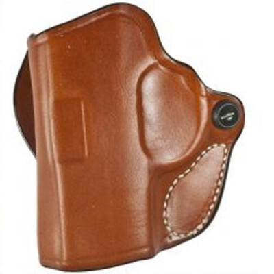 DeSantis Mini Scabbard Holster for Glock 19/23/36 OWB 1.5" Belt Left Hand Leather Tan