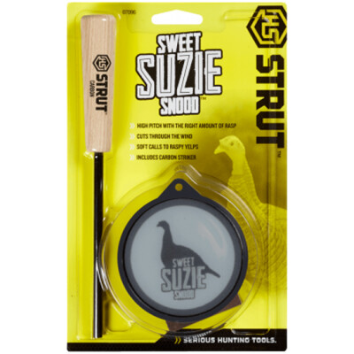 Hunters Specialties Strut Suzie Snood Glass Call Turkey Pot Call Plexi-glass with Carbon Striker High Pitch with Rasp 07096