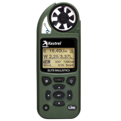 Kestrel 5700 Elite With LiNK and Applied Ballistics App Pocket Weather Meter Bluetooth Compatible Olive Green 0857ALOLV