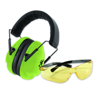 Browning Junior Range Kit Eye and Hearing Protection 19dB Green/Black126371