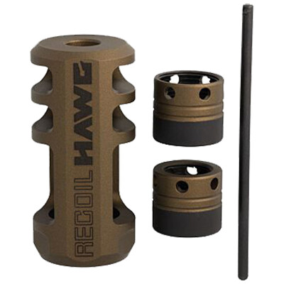 Browning Recoil Hawg Muzzle Brake Fits 5/8"-24 TPI and 1/2"-28 TPI Two Collars Burnt Bronze Finish