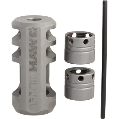 Browning Recoil Hawg Muzzle Brake 5/8-24 or ½-28 TPI Silver w/2 Collars and Tool