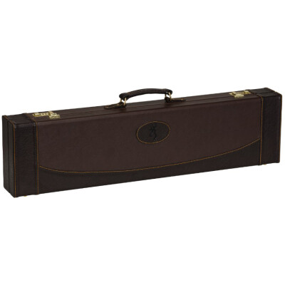 Browning Encino II Fitted Luggage Case Fits Takedown Shotgun With Up to 32" Barrel Combination Lock Wood/Leather Chestnut/Coffee
