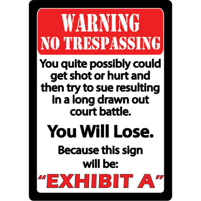 River's Edge Products "Exhibit A" Tin Sign 12 Inches by 17 Inches