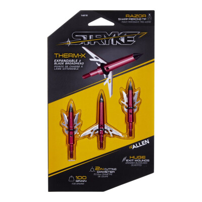Allen Stryke Therm-X Expandable Broadhead 2 Blade 100 Grain 3 Pack