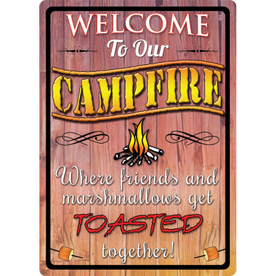 Rivers Edge Products Tin Sight "Welcome To Our Camp" 12"x17" 1492