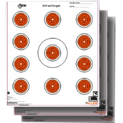 Allen Company EZ Aim Paper 11 Spot Indoor Target 12"x12" Orange 13 Pack