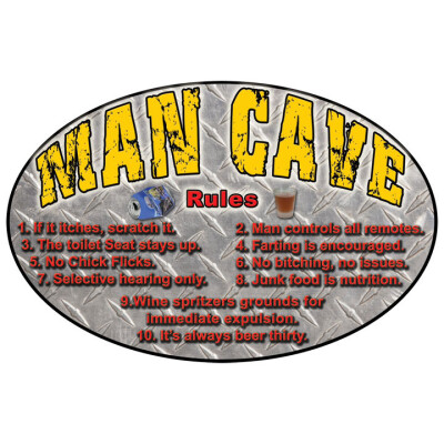 Rivers Edge Products "MAN CAVE RULES" Sign, 12" x 17"