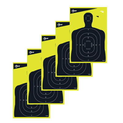 Allen Company EZ Aim Non-Adhesive Splash Silhouette Target 12"x18" Yellow with Black 5 Pack