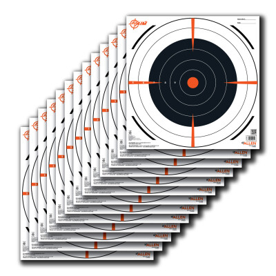 Allen Company EZ Aim Bull's-Eye Target 12"x12" White And Black 12 Pack