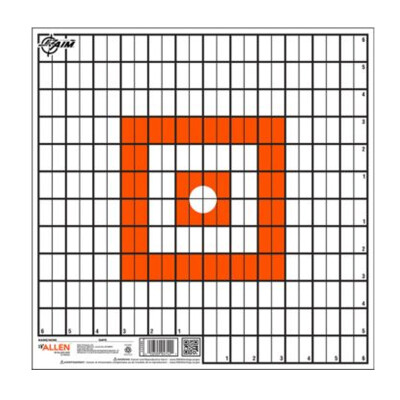 Allen EZ-Aim Paper Targets with Rifle Sight-In Grid 12 Pack 12" x 12" White & Orange