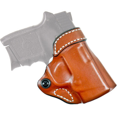 DeSantis Gunhide Criss-Cross SIG P238/Kimber .380/Colt Mustang/Springfield 911 OWB Cross Draw Belt Holster Right Handed Leather Tan