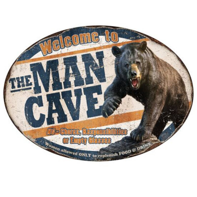 River's Edge Products "Man Cave" Novelty Sign Tin 12 Inches by 17 Inches 1564