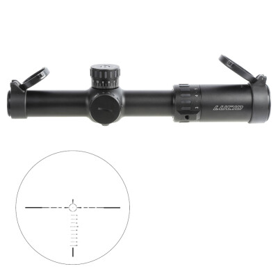 Lucid L7 1-6x24 Rifle Scope P7 Etched Glass Reticle 30mm Tube Diameter 1/2 MOA 100 Yard Fixed Parallax Matte Black L-1624-P7