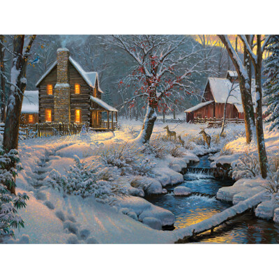 Rivers Edge Products Warm and Cozy LED Art Canvas 16"x12"x1"