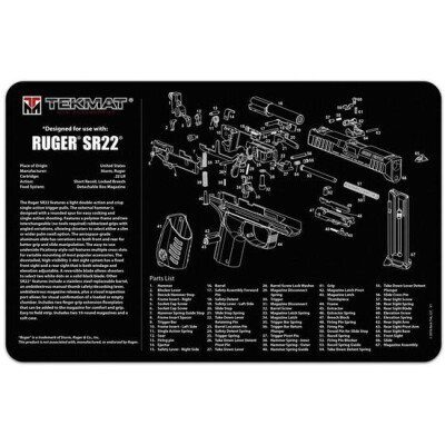 TekMat Armorer's Mat For Ruger SR22 Neoprene 11"x17"
