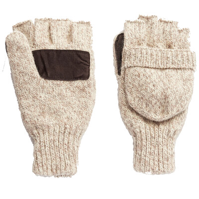 Hot Shot Gear Insulated Ragg Wool Pop-Top Mitten 40g 3M Thinsulate Oatmeal