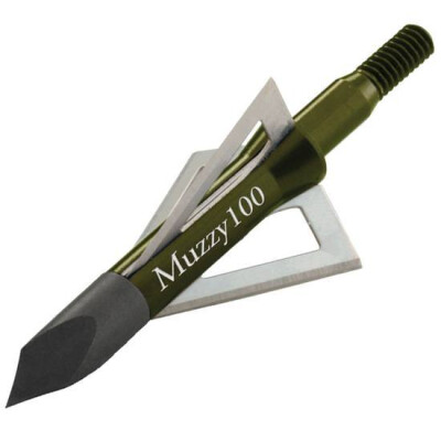 Muzzy Broadheads 3 Blade Screw In Crossbow Broadheads 100 Grain 1-3/16" Cutting Diameter .020" Blade Thickness Trocar Tip 3 Pack 225-X