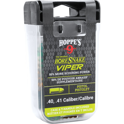 Hoppe's BoreSnake Viper Den Bore Cleaner Pistol/Revolver Length .40-.41 Caliber Pull Handle/Storage Case