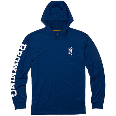 Browning Hooded Long Sleeve Sun Shirt Navy