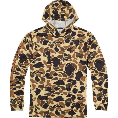 Browning Hooded Long Sleeve Tech Shirt Vintage Camo