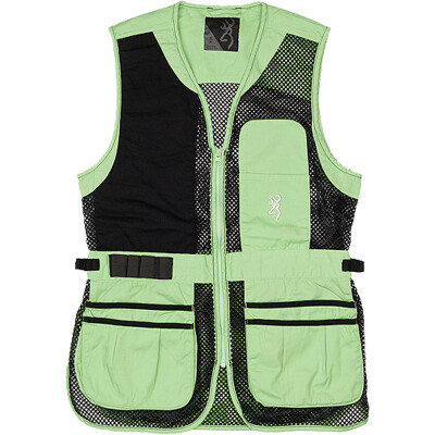 Browning Ace Shooting Vest Women's Black/Neomint Right Hand Small