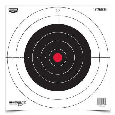Birchwood Casey Eze-Scorer 12" Bull's Eye Paper Target Indoor/Outdoor White Background 13 Pack 37013