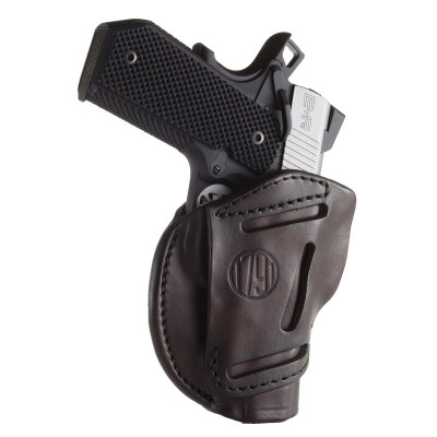 1791 Gunleather 3WH-1 3 Way Multi-Fit OWB Concealment Holster for 3"/4" 1911 Models Ambidextrous Draw Leather Signature Brown