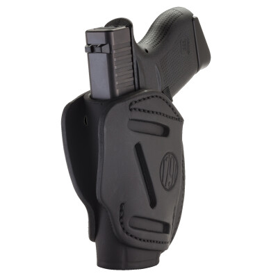 1791 Gunleather 3WH 3 Way Multi-Fit OWB Concealment Holster for .380 ACP Semi Auto Models Ambidextrous Draw Leather Stealth Black