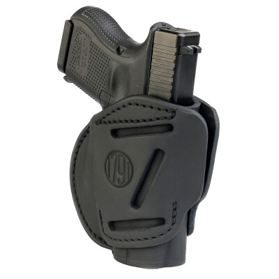 1791 Gunleather 3WH 3 Way Multi-Fit OWB Concealment Holster for 9mm Luger/.40 S&W Sub Compact Semi Auto Models Ambidextrous Draw Leather Stealth Black
