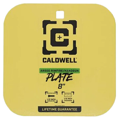 Caldwell AR500 Rimfire/Handgun 8" Plate 1/4" AR500 Yellow