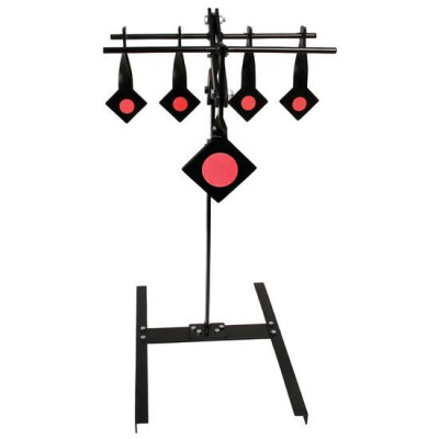 Champion .22 Auto-Reset Target with 5 Targets Rated for .22 Rimfire Steel Construction Black