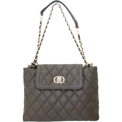 Cameleon Coco Purse with Concealed Carry Gun Compartment 13"x8"x3" Quilted Synthetic Leather Brown