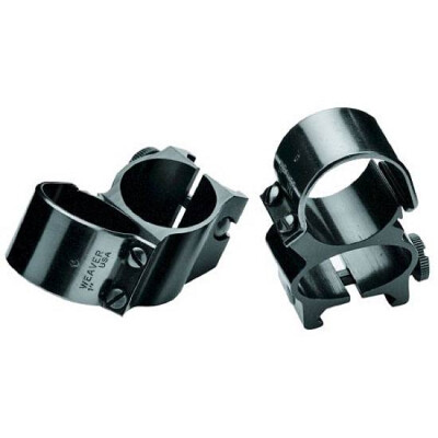 Weaver 1" Detachable See-Thru Rings Aluminum Gloss Black 49513