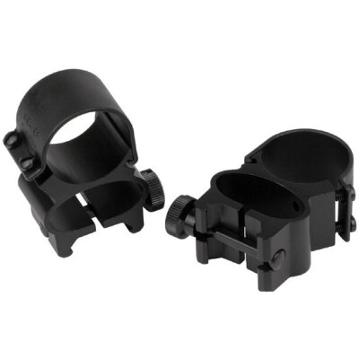 Weaver Detachable Top Mount See Thru 1" Rings Matte Finish Black 49523