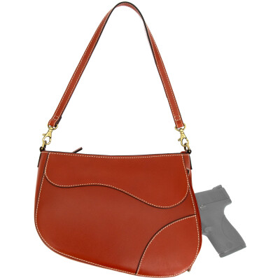 Cameleon Saddle Bag Concealed Carry Handbag Compact Size Cinnamon