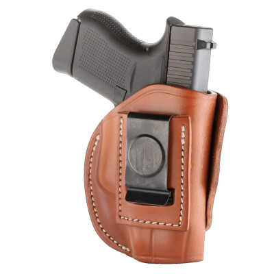 1791 Gunleather 4 Way WH-2 Multi-Fit IWB/OWB Concealment Holster for .380 ACP Semi Auto Models Right Hand Draw Leather Classic Brown