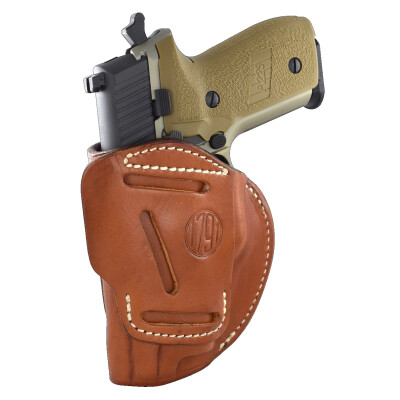 1791 Gunleather 4 Way WH-4 Multi-Fit IWB/OWB Concealment Holster for Sub Compact/Compact Semi Auto Models Right Hand Draw Leather Classic Brown