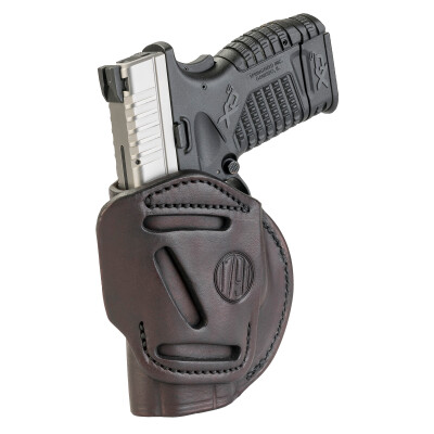 1791 Gunleather 4 Way WH-4 Multi-Fit IWB/OWB Concealment Holster for Sub Compact/Compact Semi Auto Models Right Hand Draw Leather Signature Brown