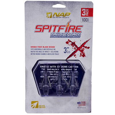 New Archery Products Spitfire Double Cross Mechanical Broadhead 100gr 3 Pack