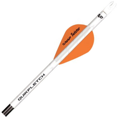 New Archery Products QuikFletch Twister 2" White/Orange 6 Pack