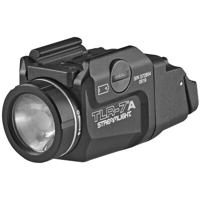Streamlight TLR7-X Compact Weapon Light 500 Lumen LED White Light CR123A Battery High and Low Switches Aluminum and Polymer Matte Black