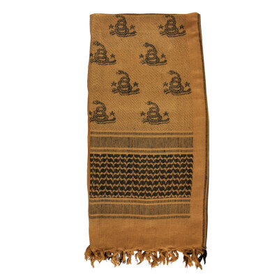 Red Rock Gear Tactical Shemagh Don't Tread On Me 42"x42" 100% Cotton Coyote and Black