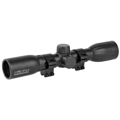 Konus Konusfire 4x32mm Rifle Scope 30/30 Reticle 1" .25 MOA Adjustments Fixed Parallax Dovetail Ring Matte Black