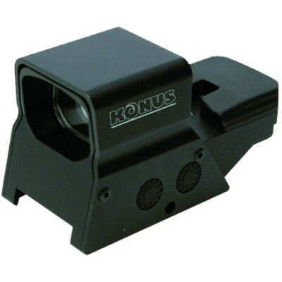 Konus SightPro R-8 Red Dot Reflex Sight 8 Illuminated Adjustable Reticles Dual Mount Picatinny Dove Tail Rechargeable Matte Black Finish 7376