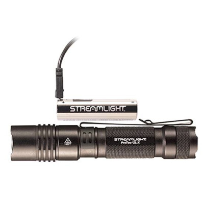 Streamlight ProTac 2L-X USB 500 Lumen Tactical White LED Flashlight Multi-Fuel Compatible Ten-Tap Programming Removable Pocket Clip Aluminum Housing Matte Black Finish