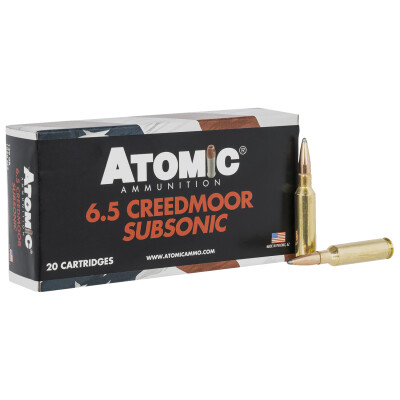 Atomic Subsonic 6.5 Creedmoor Ammunition 20 Rounds HPBT 130 Grain
