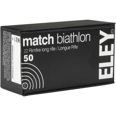 Eley Match Biathlon .22 LR Ammunition 50 Rounds 40 Grain LFN 1160fps