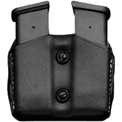 DeSantis Double Mag Pouch for Glock 26/27/33 SIG P250 Double Stack Sub Compact OWB Magazine Holster Ambidextrous Vertical or Horizontal Leather Black