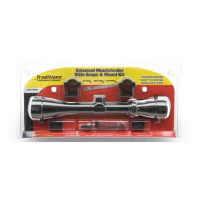 Traditions 3-9x40 Muzzleloader Scope Kit with Medium Rings and 2-Piece Base Matte Black A1171